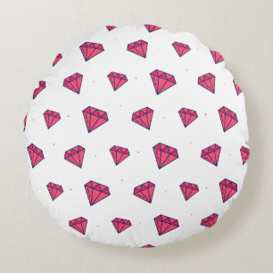 Mooie Roze Diamant Edelsteen Patroon Rond Kussen