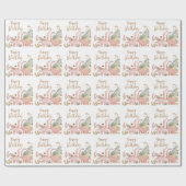 Mooie roze dino cadeaupapier (Vlak)