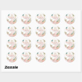 Mooie roze dino ronde sticker (Vel)