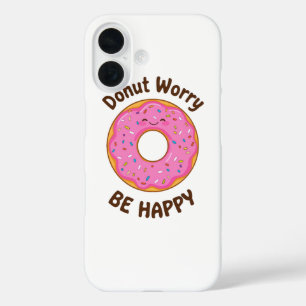 Mooie Roze Donut met Strooisel iPhone 16 Hoesje