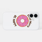 Mooie Roze Donut met Strooisel iPhone 16 Hoesje (Achterkant horizontaal)
