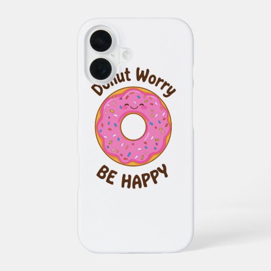 Mooie Roze Donut met Strooisel iPhone 16 Hoesje (Achterkant)