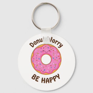 Mooie Roze Donut met Strooisel Sleutelhanger