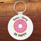 Mooie Roze Donut met Strooisel Sleutelhanger (Achterkant)