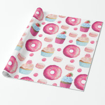 Mooie roze doughnuts en cupcakes op wit