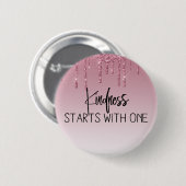 Mooie Roze Drip Glitter Inspirerend Ronde Button 5,7 Cm (Voorkant /achterkant)