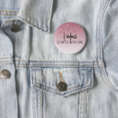 Mooie Roze Drip Glitter Inspirerend Ronde Button 5,7 Cm (In situ)
