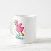 Mooie Roze Eend Aangepaste Naam Koffiemok (Voorkant links)