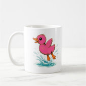 Mooie Roze Eend Aangepaste Naam Koffiemok (Links)