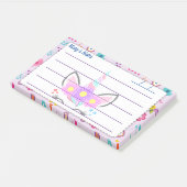 Mooie Roze eenhoorn leuke achtergrond 10" x 6" Post-it® Notes (Schuin)