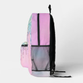 Mooie Roze Eenhoorn Regenboog Glitter Drips monogr Bedrukte Rugzak (Rechts)