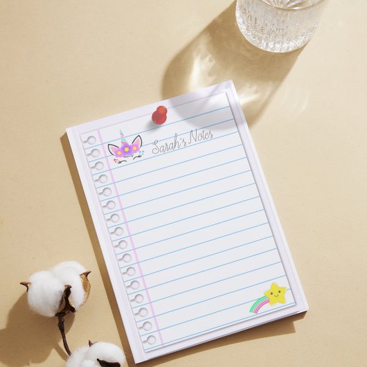 Mooie Roze eenhoorn & regenboog vallende ster 4" x Post-it® Notes