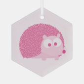 Mooie Roze Egel Glas Ornament (Achterkant)