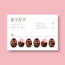 Mooie Roze Eieren Pasen Feest RSVP Kaartje