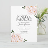 Mooie Roze Elegante 90ste Verjaardag Kaart (Staand voorkant)