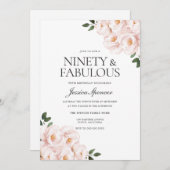 Mooie Roze Elegante 90ste Verjaardag Kaart (Voorkant / Achterkant)