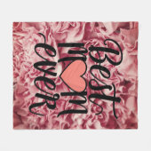 Mooie Roze Elegante Beste Moeder Ooit Bloemig Fleece Deken (Voorkant (Horizontaal))
