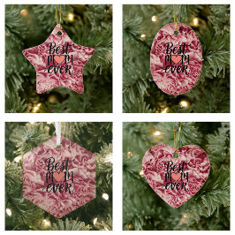 Mooie Roze Elegante Beste Moeder Ooit Bloemig Keramisch Ornament
