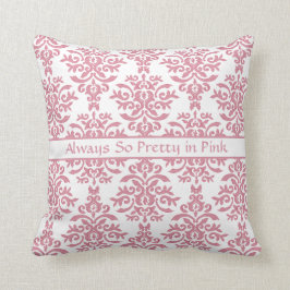 Mooie Roze Elegante Damast Meisjes Slaapkamer Kussen