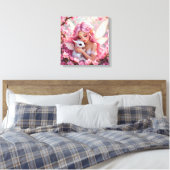 Mooie Roze Elfenfee & Draak Canvas Afdruk (Insitu (Slaapkamer))