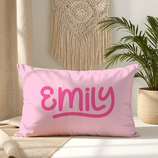 Mooie Roze Emily Handgeschreven Typografie Kussen