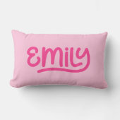 Mooie Roze Emily Handgeschreven Typografie Kussen (Voorkant)