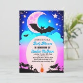 Mooie roze en blauw Baby shower uitnodiging (Staand voorkant)