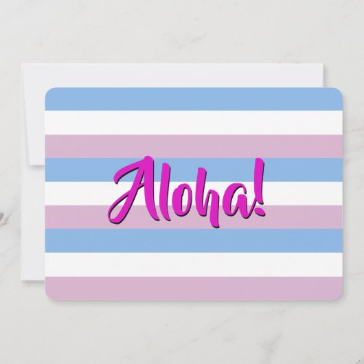 Mooie roze en blauwe Aloha Birthday Party Kaart (Achterkant)