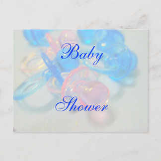 Mooie Roze en Blauwe Baby Shower Uitnodiging Briefkaart