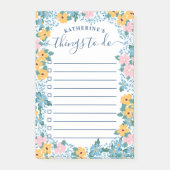 Mooie roze en blauwe bloemen Lijst te doen lijst Post-it® Notes (Voorkant)