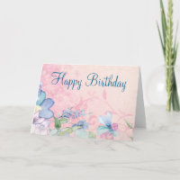 Mooie Roze en Blauwe Bloemige Achtergrond Verjaard