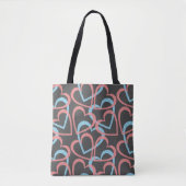 Mooie roze en blauwe harten tote bag (Voorkant)