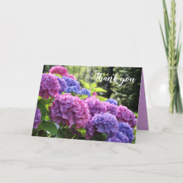 Mooie Roze en Blauwe Hydrangea Flowers Bedankkaart