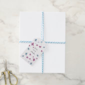 Mooie Roze en Blauwe Vlinder Cadeaulabel (Met Touw)
