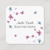 Mooie roze en blauwe vlinder vierkante visitekaartje (Voorkant)