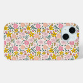Mooie Roze en Gele Bloemmotief Case-Mate iPhone Case (Achterkant (horizontaal))