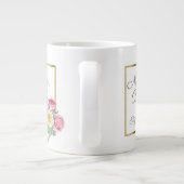 Mooie roze en gele Floral Moeder Bride Grote Koffiekop (Achterkant)