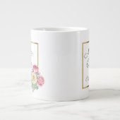 Mooie roze en gele Floral Moeder Bride Grote Koffiekop (Voorkant)