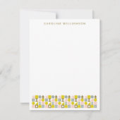 Mooie roze en gele geometrische ontwerp gepersonal notitiekaartje (Voorkant)