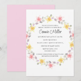 Mooie Roze en Gele Lelie Bloemen Bruidsfeest Kaart