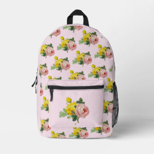 Mooie Roze en Gele Rozen Bloemstuk  Bedrukte Rugzak
