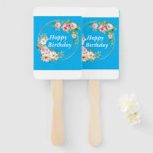 Mooie roze en gouden bloem set van fans handwaaier (Voorkant en achterkant)