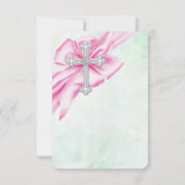 Mooie Roze en Groene Eerste Communie Kaart (Achterkant)