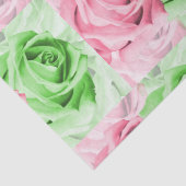 Mooie roze en groene roos tissue wrap tissuepapier (Detail)