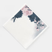 Mooie roze en jaloerse bloemen servet (Hoek)