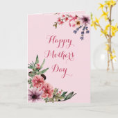 Mooie Roze En Lavendel Moederdagkaart Kaart (Gele Bloem)