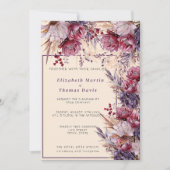 Mooie roze en mauve elegante bloemen kaart (Voorkant)