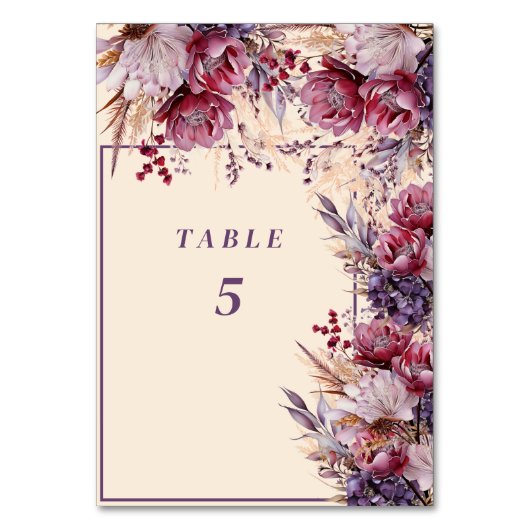 Mooie roze en mauve elegante bloemen kaart (Voorkant)