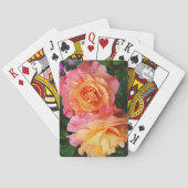 Mooie roze en oranje roos foto pokerkaarten (Achterkant)