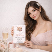 Mooie Roze en Oranje Tulp 25e Verjaardag Kaart